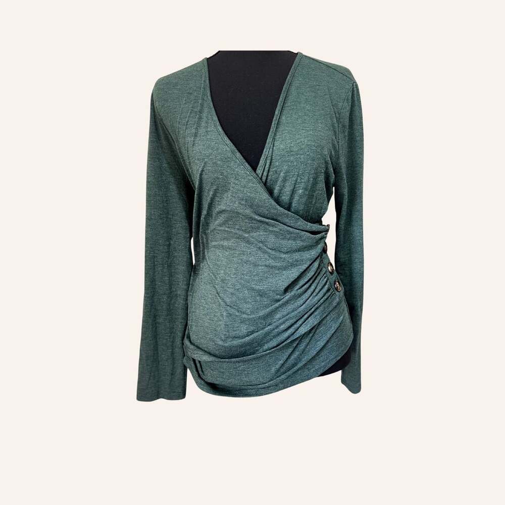 forest green faux wrap top bella swan twilight vibes